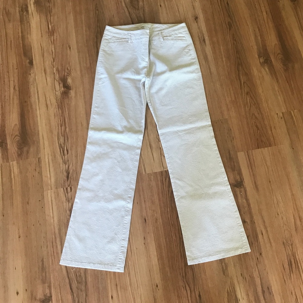 New York & Co tan/white searsucker dress pants